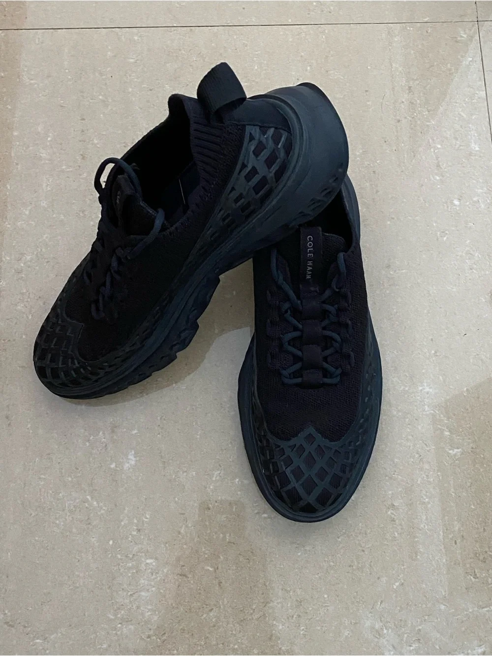 Cole Haan Zerogrand stitchlite wingtip work sneakers black size 9.5 EUC